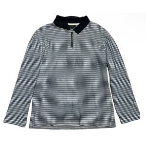 $175 Ted Baker Men's Long Sleeve Textured Blue 1/4 Zip Polo Shirt Size 6 XL